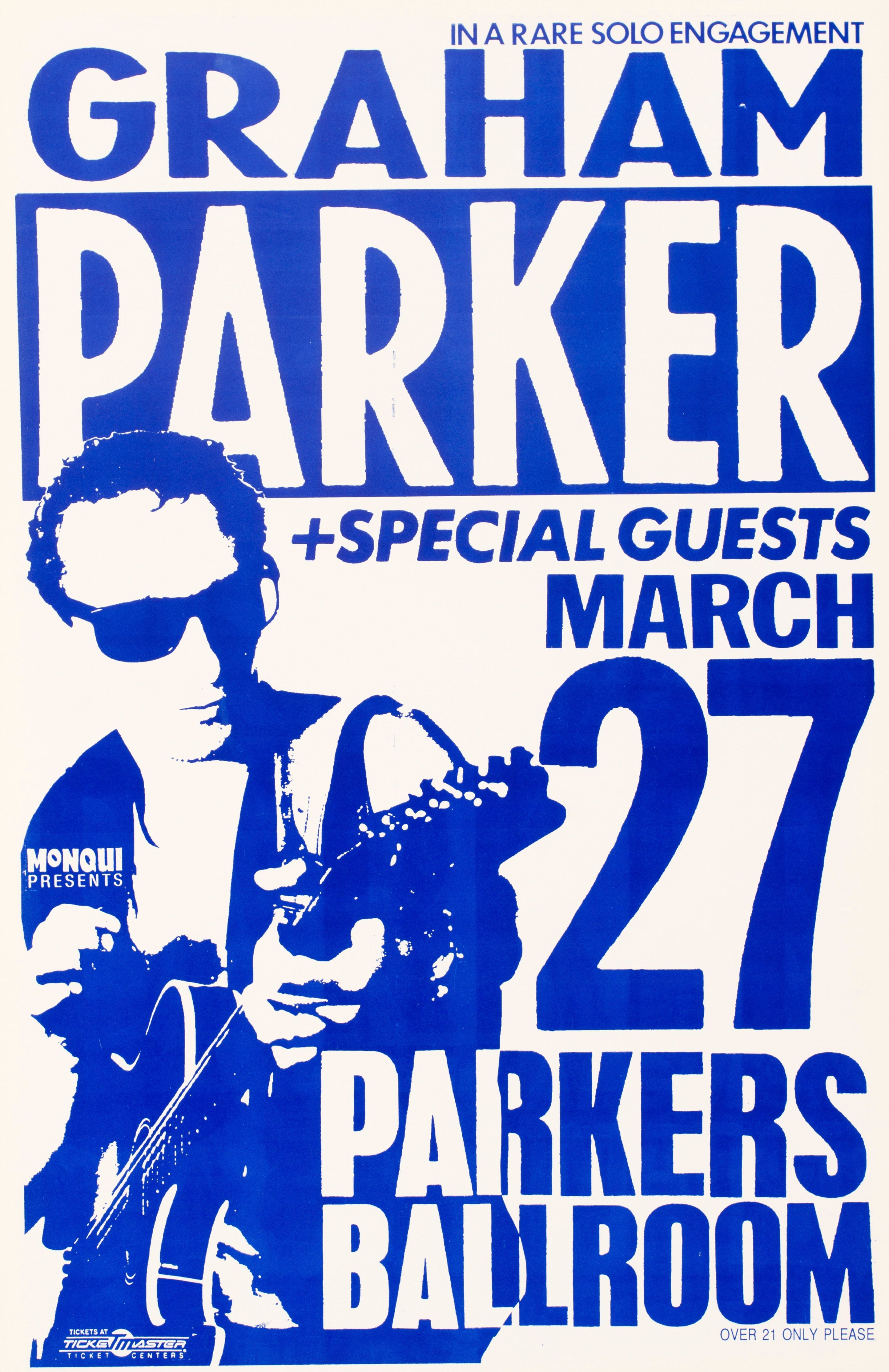 MXP-195.4 Graham Parker 1989 Parkers Ballroom  Mar 27 Concert Poster