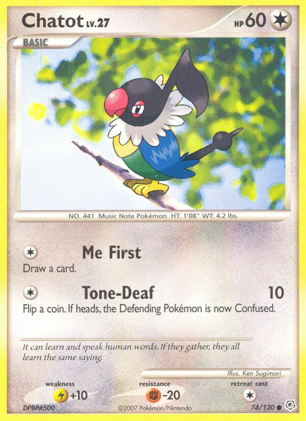 Chatot (74/130) - Diamond & Pearl Pokémon Card