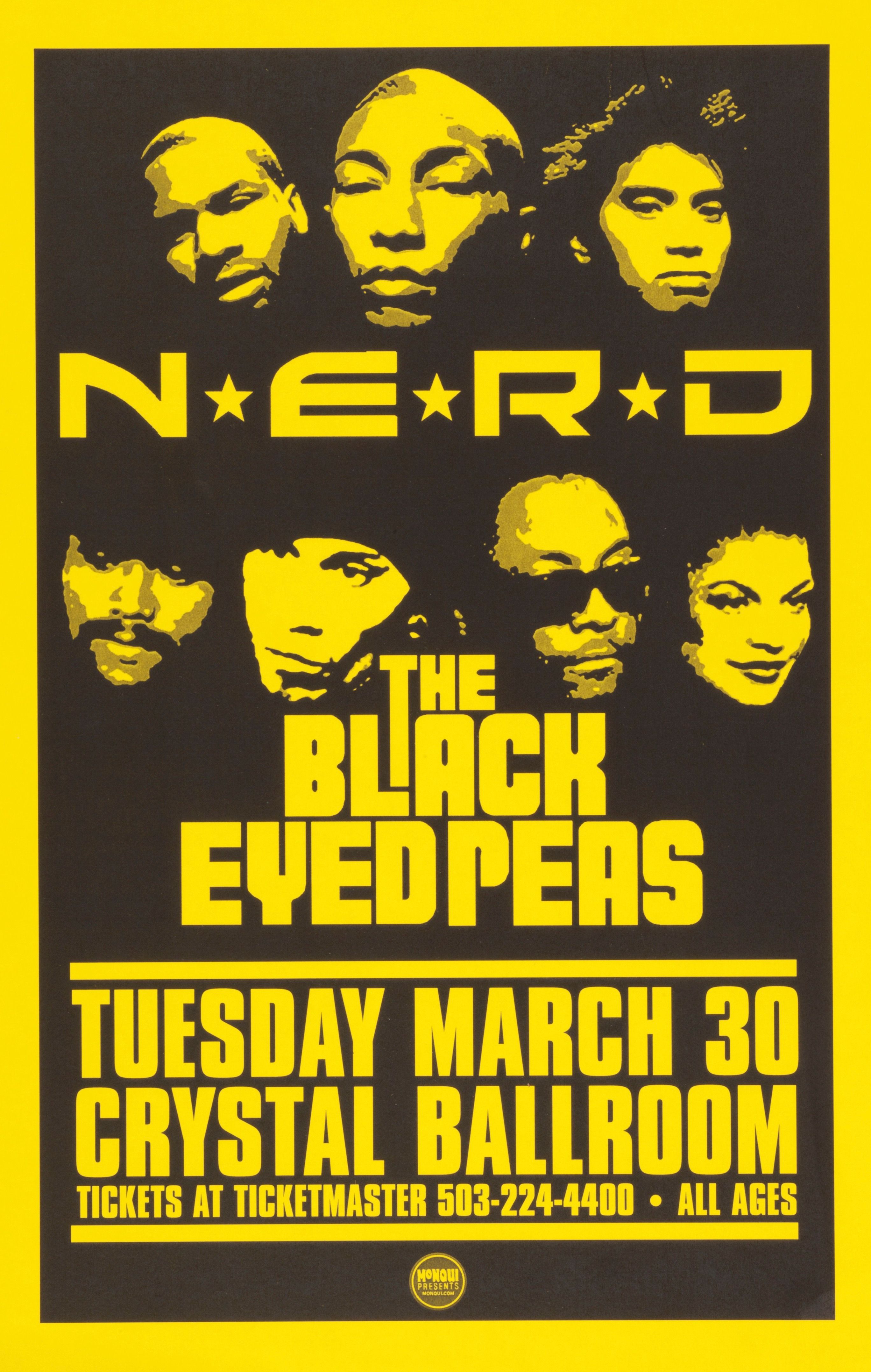 MXP-223.3 NERD & The Black Eyed Peas Crystal Ballroom 2004 Concert Poster