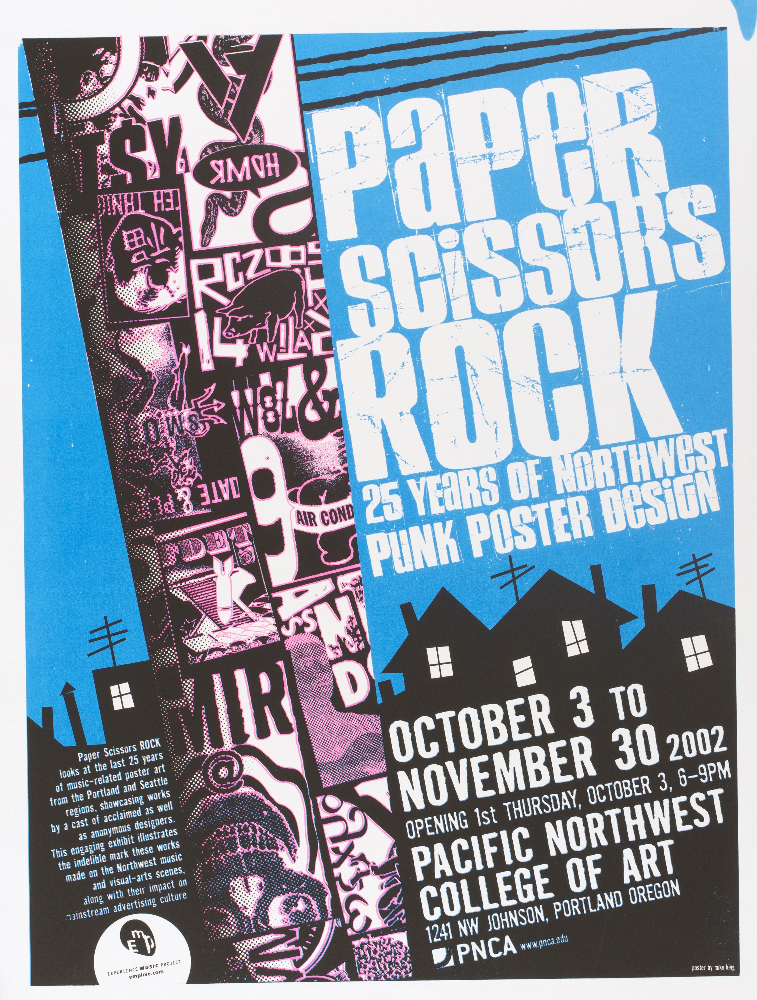 MXP-239.2 Paper Scissors Rock Art Show - Event 1989 Pnca  Sep 23 Concert Poster