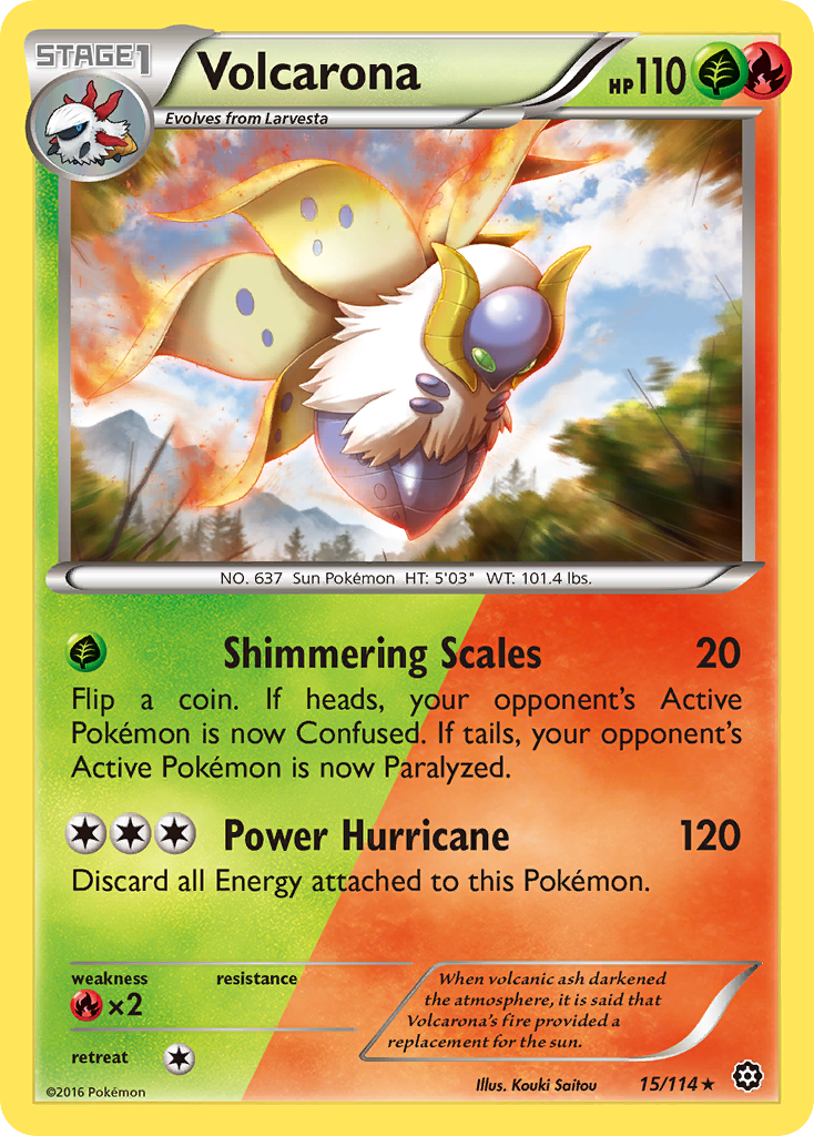 Volcarona (15/114) - Steam Siege Pokémon Card