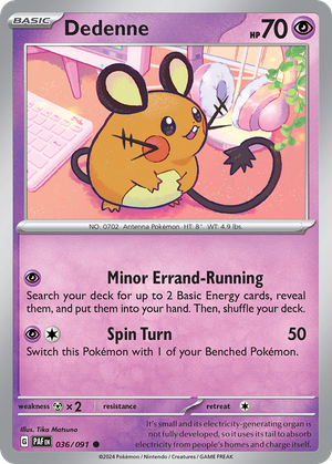 Dedenne (36/91) - Paldean Fates (Reverse Holo)