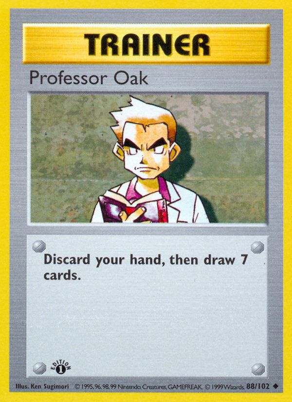 Professor Oak (88/102) - Base (1st Edition) Pokémon Card