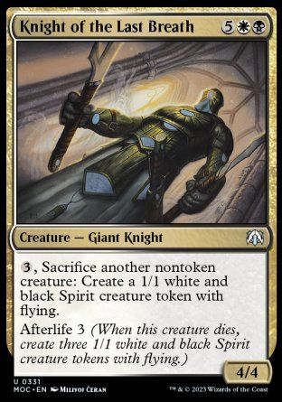 Knight of the Last Breath (March of the Machine Commander Decks) Trading Card