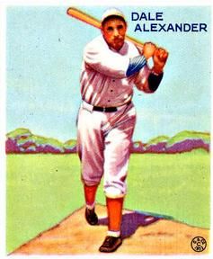 Dale Alexander 1933 Goudey (R319) #221 Sports Card