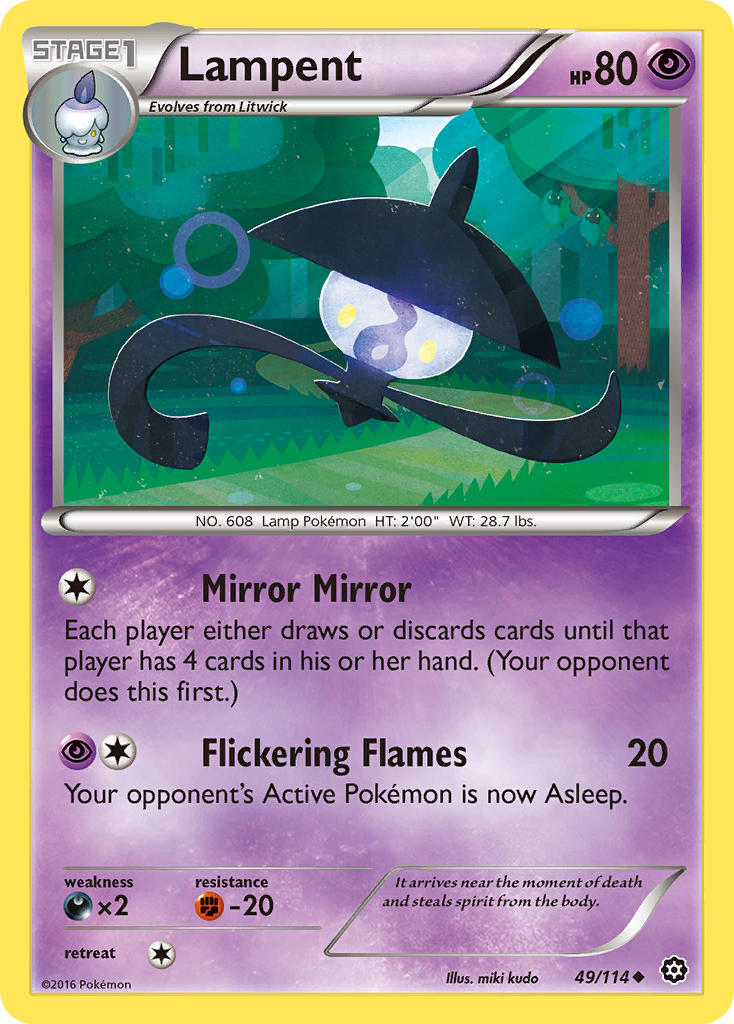 Lampent (49/114) - Steam Siege Pokémon Card