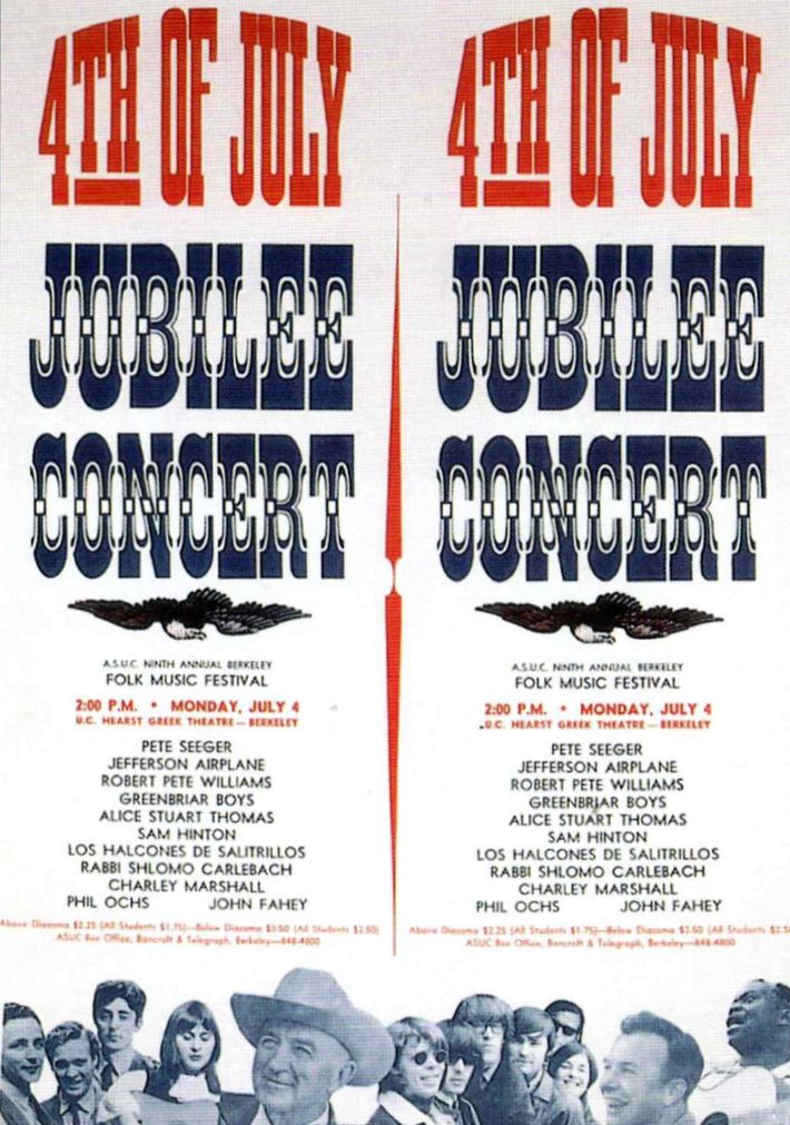 AOR-1.89 Ninth Berkeley Folk Festival	University of California Berkeley 1966 Concert Poster
