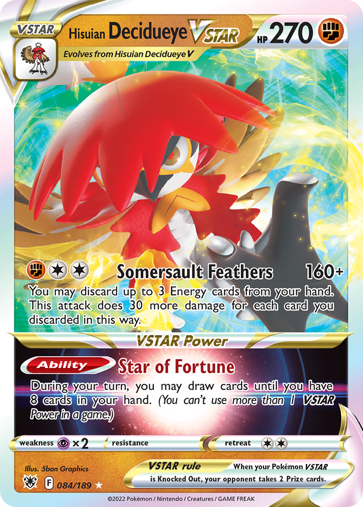 Hisuian Decidueye VSTAR (84/189) - Astral Radiance Pokémon Card