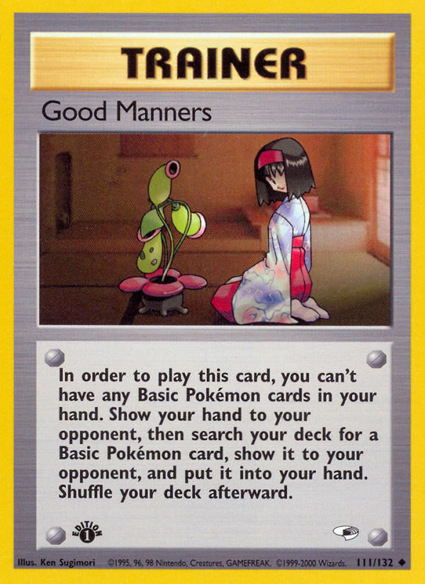 Good Manners (Trainer) (111/132) - Gym Heroes (1st Edition) Pokémon Card