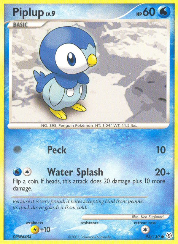 Piplup (93/130) - Diamond & Pearl Pokémon Card