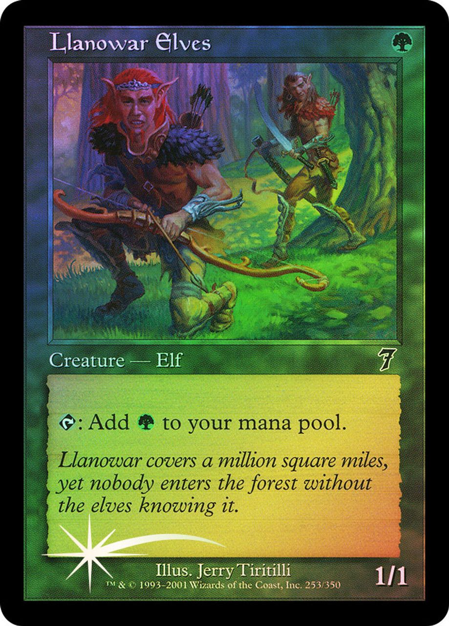 Llanowar Elves (7th Edition - Foil) Trading Card