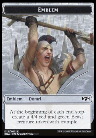 Emblem Domri, Chaos Bringer (Ravnica Allegiance) Trading Card