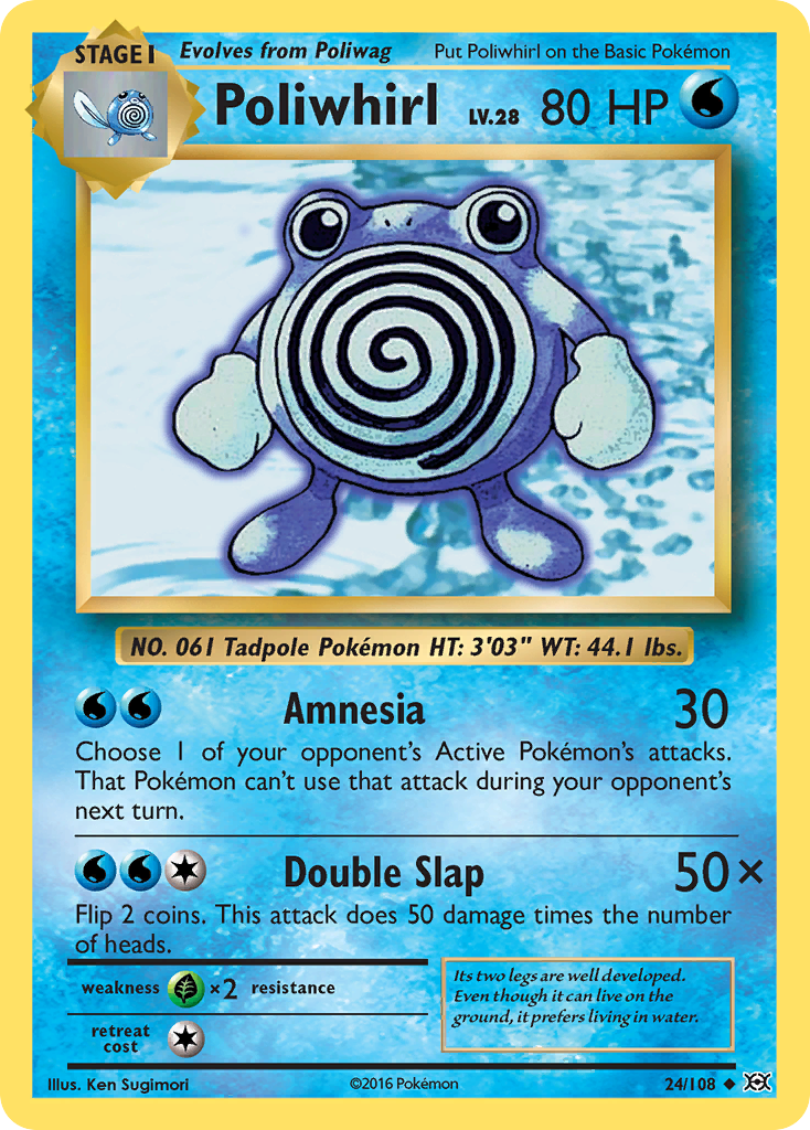 Poliwhirl (24/108) - Evolutions Pokémon Card