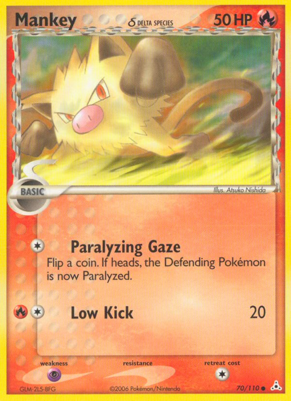 Mankey δ (70/110) - Holon Phantoms Pokémon Card