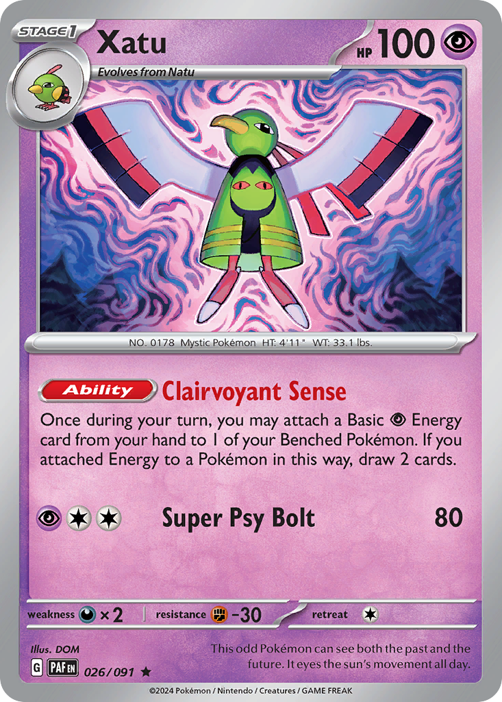 Xatu (26/91) - Paldean Fates Pokémon Card