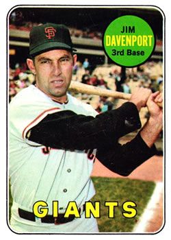Jim Davenport 1969 Topps #102 Sports Card