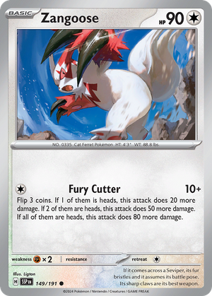 Zangoose (149/191) - Surging Sparks (Reverse Holo)