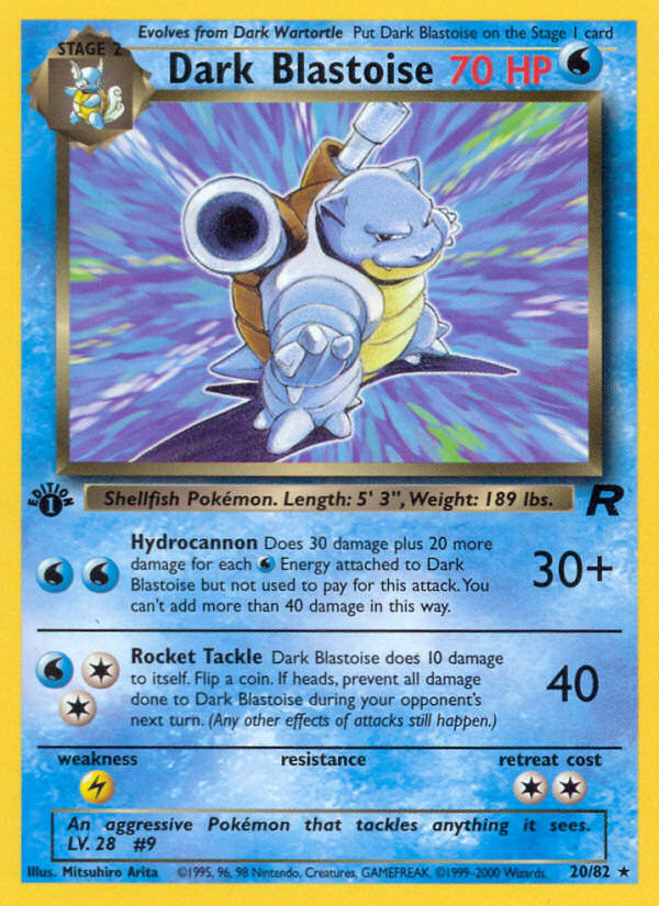 Dark Blastoise (20/82) - Team Rocket (1st Edition) Pokémon Card