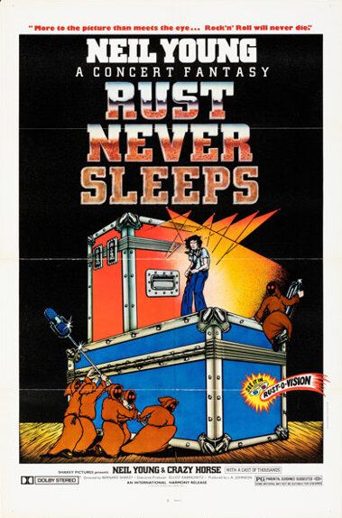 Neil Young Rust Never Sleeps Film One-Sheet 1979 Concert Poster