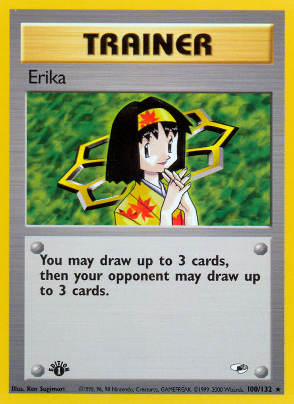 Erika (Trainer) (100/132) - Gym Heroes (1st Edition) Pokémon Card