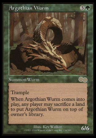 Argothian Wurm (Urza's Saga) Trading Card