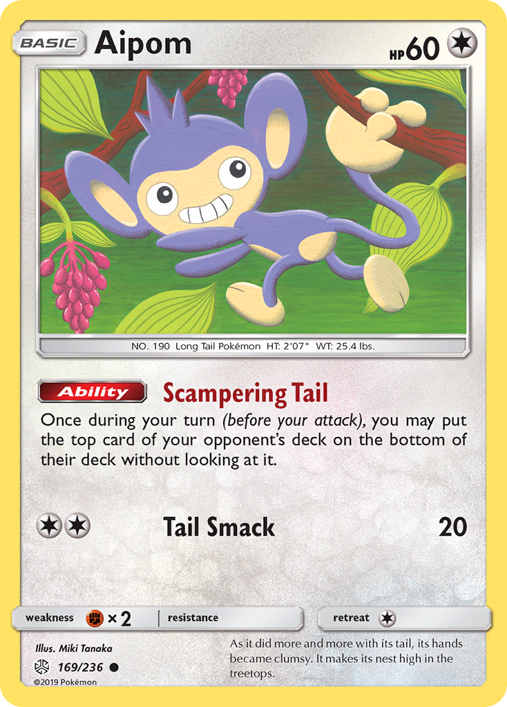 Aipom (169/236) - Cosmic Eclipse Pokémon Card