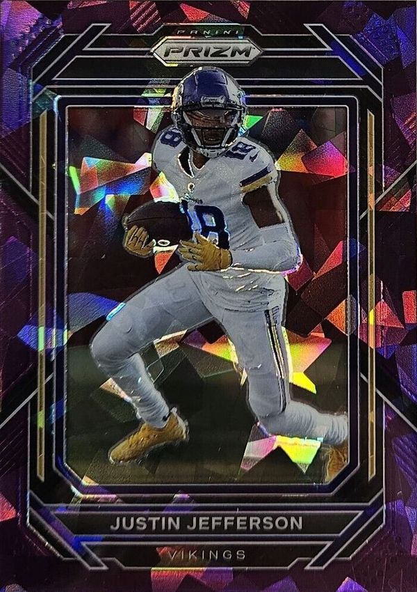 Justin Jefferson 2022 Panini Prizm Football 190 (Purple Ice /225