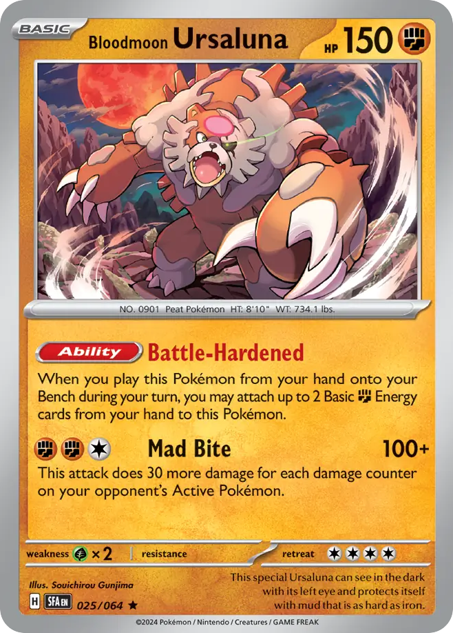 Bloodmoon Ursaluna (25/64) - Shrouded Fable Pokémon Card