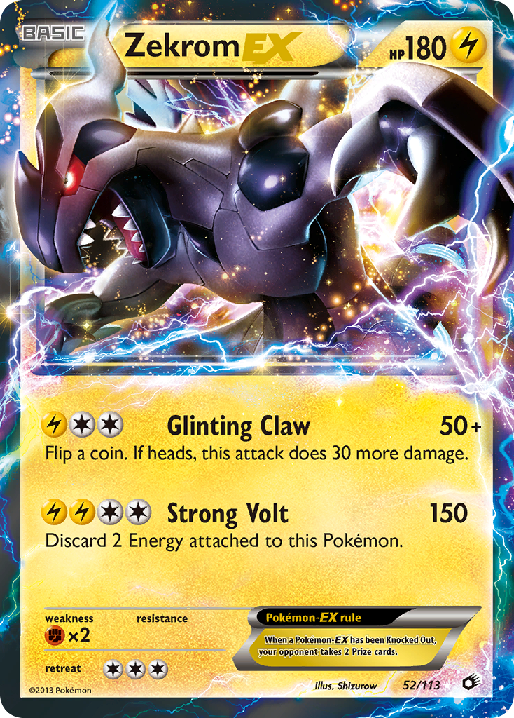 Zekrom EX (52/113) - Legendary Treasures Pokémon Card