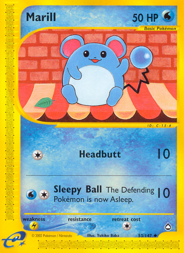 Marill (53/147) - Aquapolis Pokémon Card