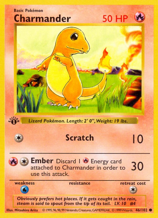 Charmander (46/102) - Base (1st Edition) Pokémon Card