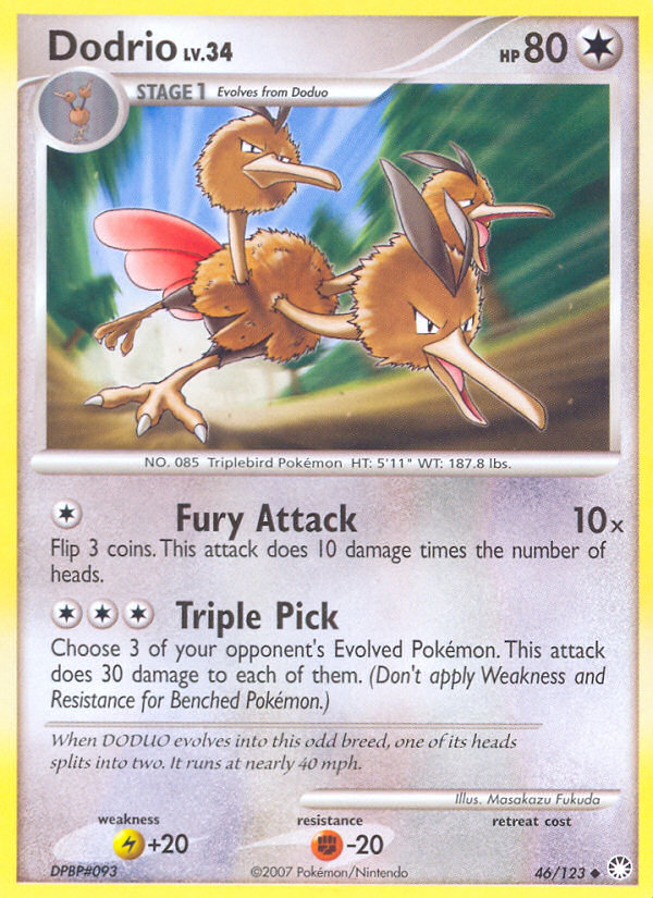 Dodrio (46/123) - Mysterious Treasures Pokémon Card