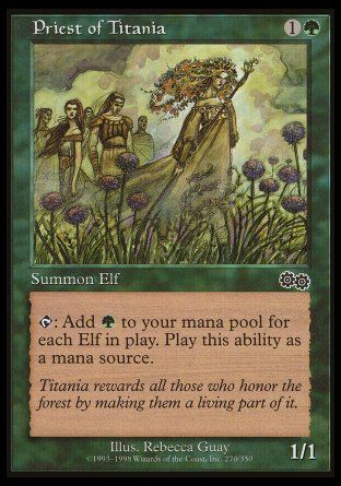 Priest of Titania (Urza's Saga) Trading Card