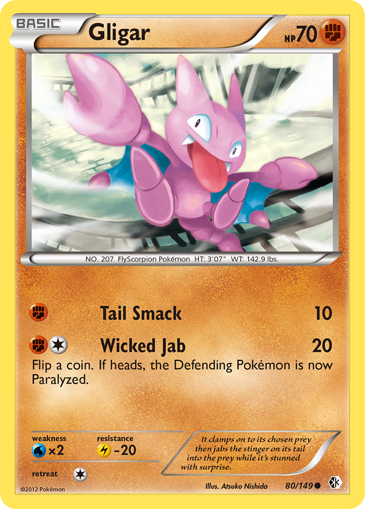 Gligar (80/149) - Boundaries Crossed Pokémon Card