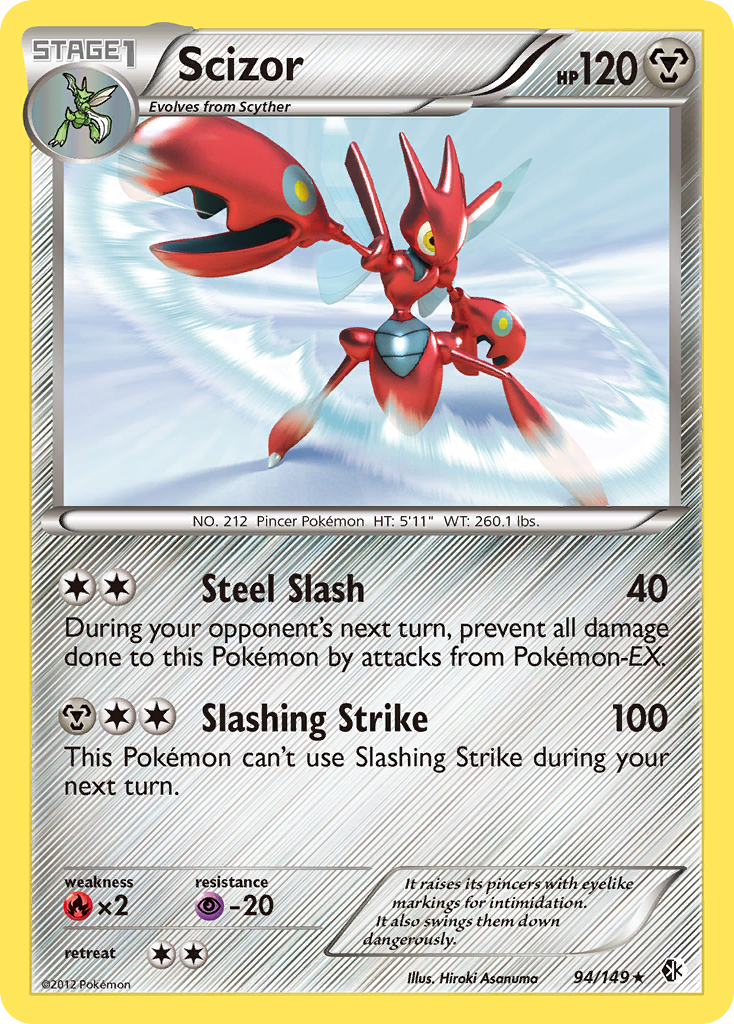 Scizor (94/149) - Boundaries Crossed Pokémon Card