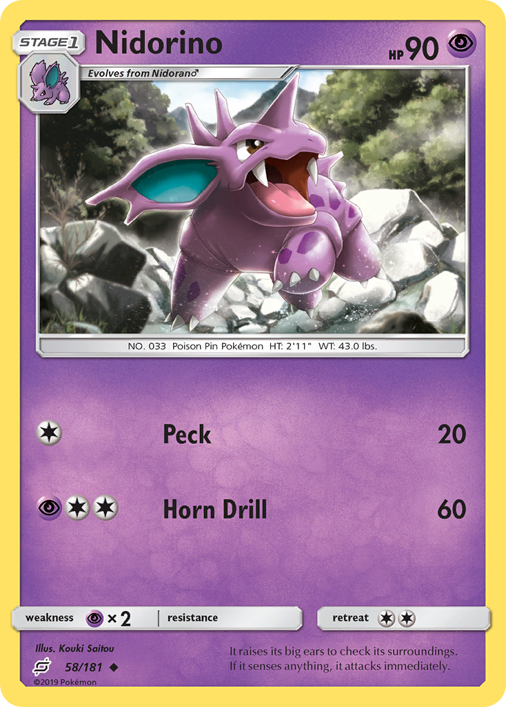 Nidorino (58/181) - Team Up Pokémon Card