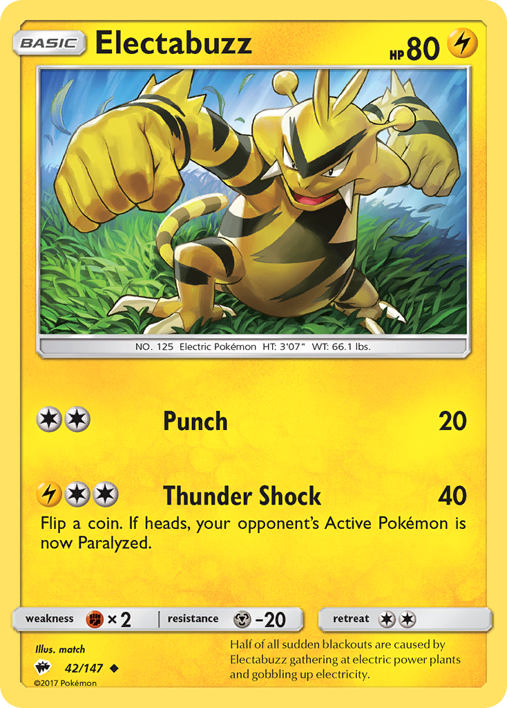 Electabuzz (42/147) - Burning Shadows Pokémon Card