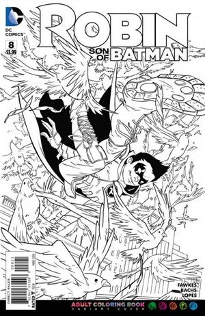 Robin: Son Of Batman #8 (Adult Coloring Book Variant Cover)