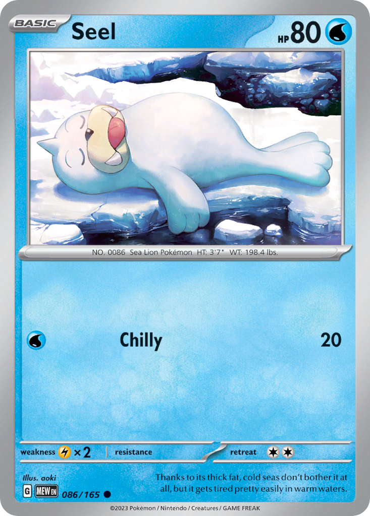 Seel (86/165) - 151 Pokémon Card