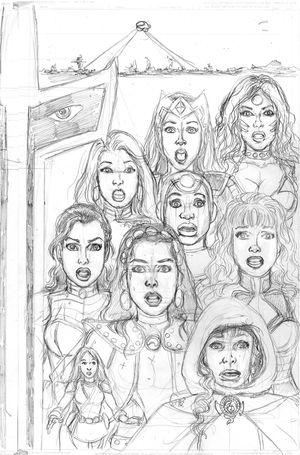George Perez's Sirens #4 (25 Copy Cover Pencils Right Variant)
