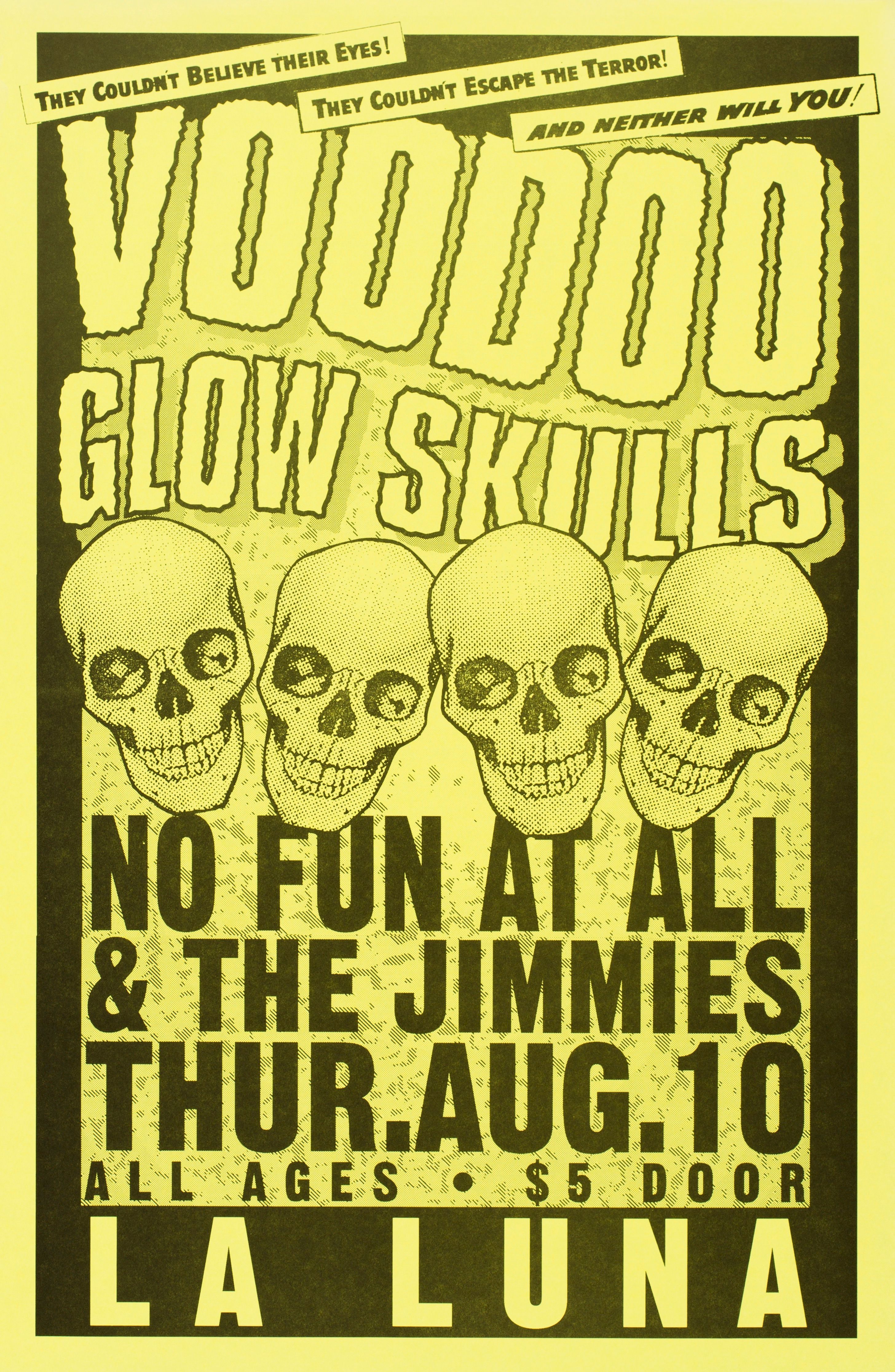 MXP-182.12 Voodo Glowskulls 1995 La Luna  Aug 10 Concert Poster