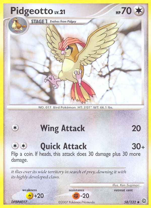 Pidgeotto (58/132) - Secret Wonders Pokémon Card