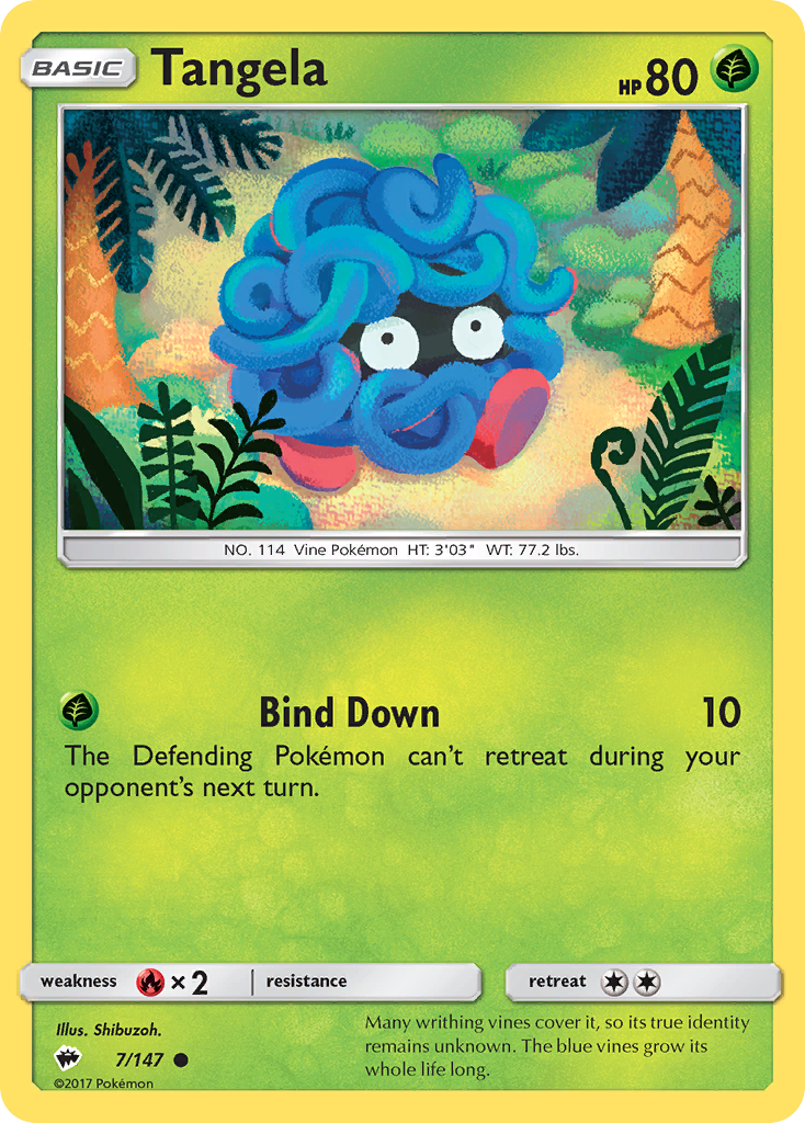 Tangela (7/147) - Burning Shadows Pokémon Card