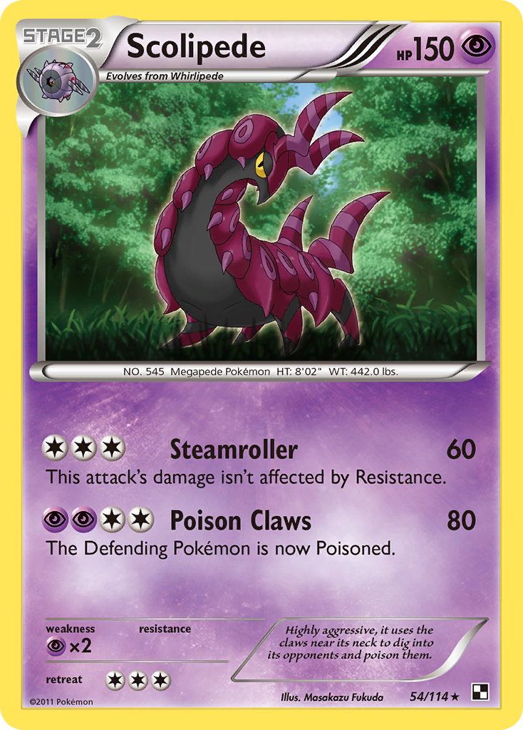 Scolipede (54/114) - Black & White Pokémon Card