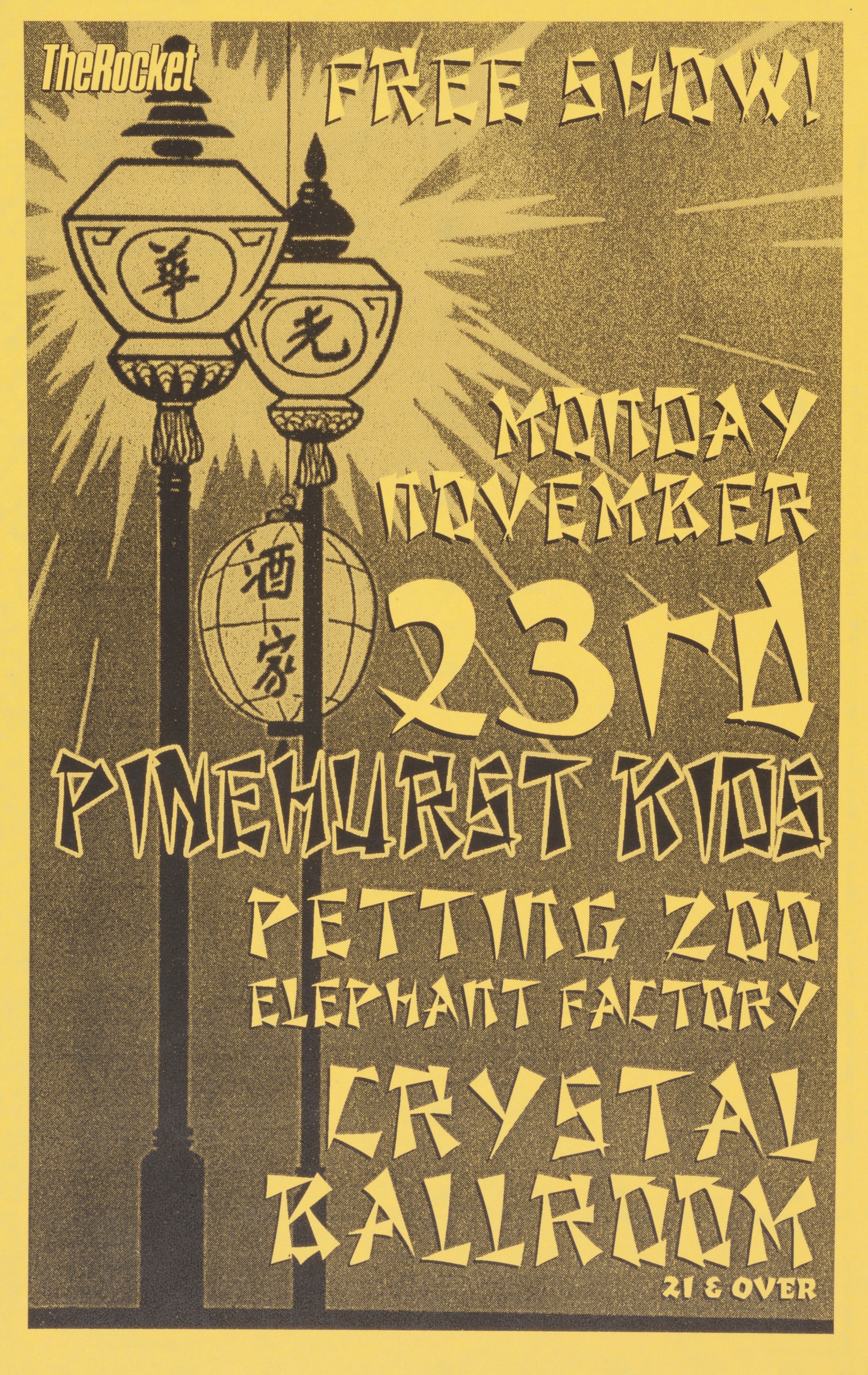 MXP-193.7 Pinehurst Kids 1998 Crystal Ballroom  Nov 23 Concert Poster