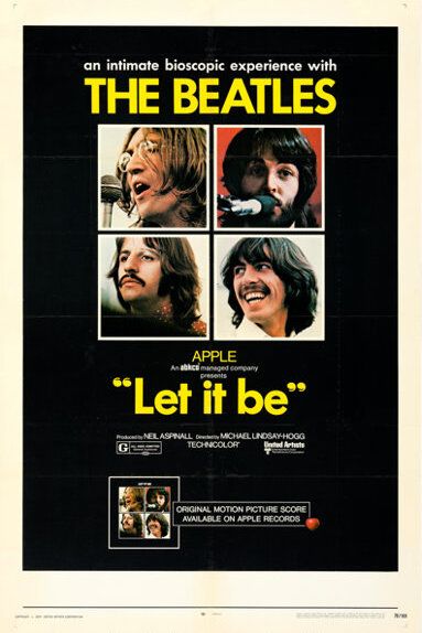 The Beatles Let It Be Promotional One Sheet Poster 1970 Concert Poster
