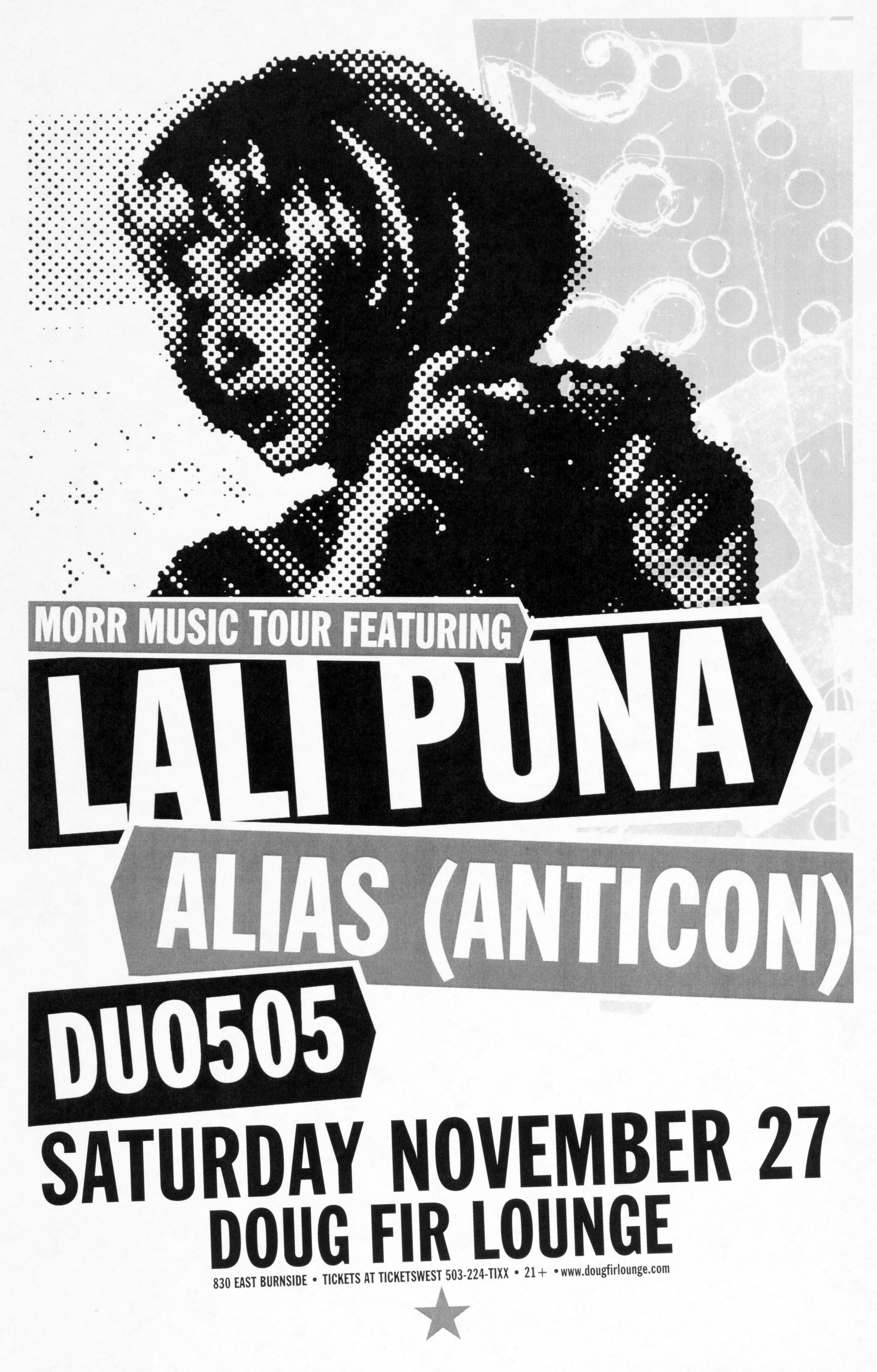 MXP-204.4 Lali Puna 2005 Doug Fir  Nov 2 Concert Poster