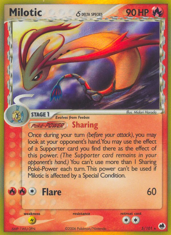 Milotic δ (5/101) - Dragon Frontiers Pokémon Card