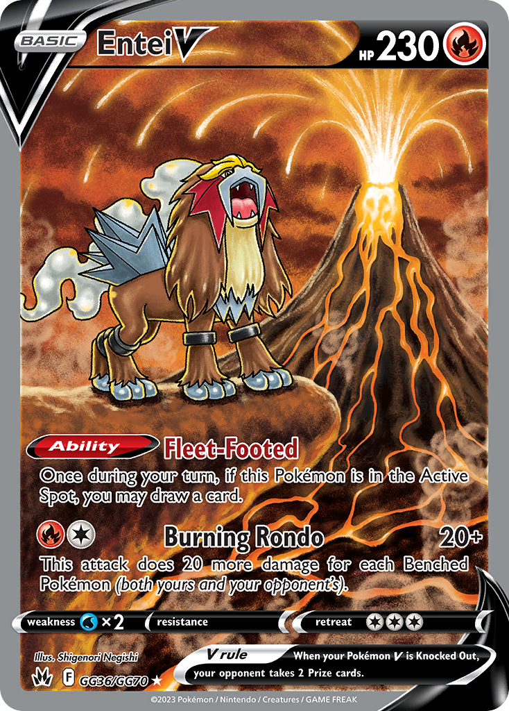 Entei V (GG36) - Crown Zenith Galarian Gallery Pokémon Card