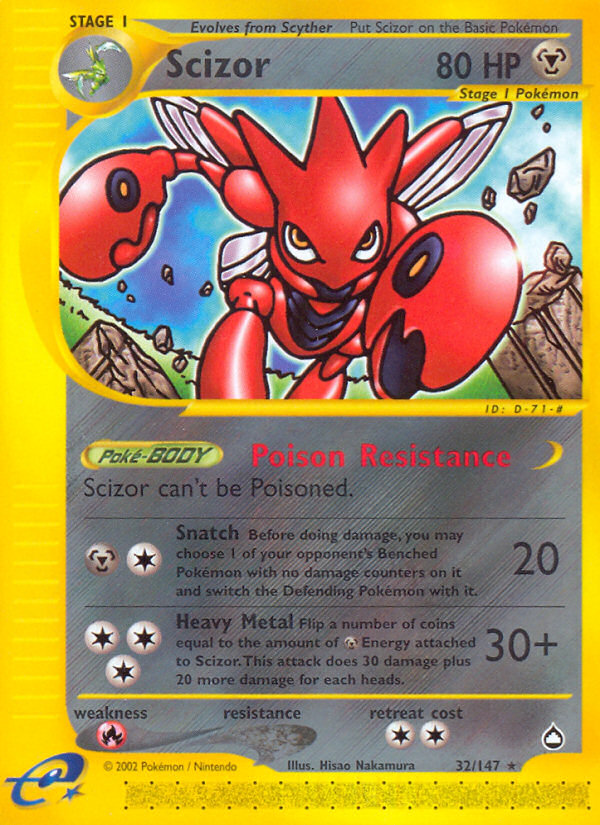 Scizor (32/147) - Aquapolis Pokémon Card